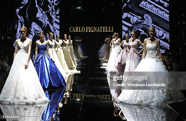 Models walk the runway at the Carlo Pignatelli Fashion Show 2016 on May 22, 2015 in Milan, Italy.