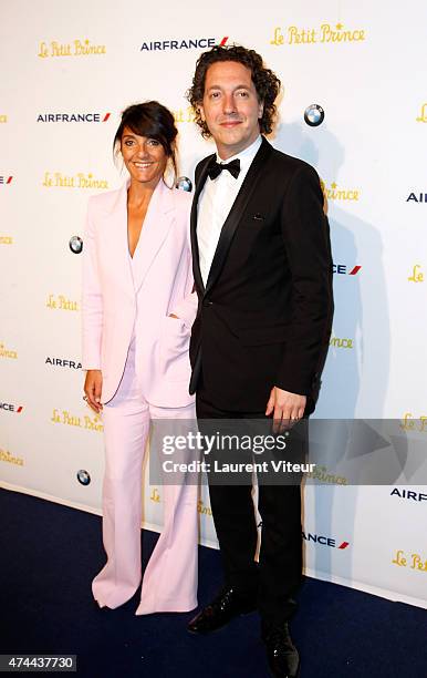 Florence Foresti and Guillaume Gallienne attend "The Little Prince" Party during the 68th annual Cannes Film Festival on May 22, 2015 in Cannes,...