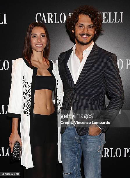 Chicca Rocco and Giovanni Masiero attend the Carlo Pignatelli Fashion Show 2016 on May 22, 2015 in Milan, Italy.