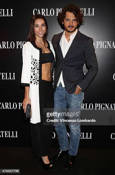 Chicca Rocco and Giovanni Masiero attend the Carlo Pignatelli Fashion Show 2016 on May 22, 2015 in Milan, Italy.