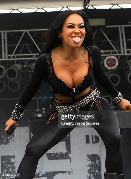 Musician Carla Harvey of Butcher Babies performs at day 1 of 2015 Rocklahoma on May 22, 2015 in Pryor, Oklahoma.