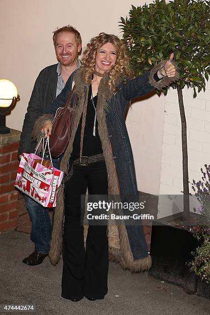 Forbes Masson and his wife Melanie Masson are seen leaving 'The X Factor' held at Fountain Studios on October 15, 2012 in London, United Kingdom.