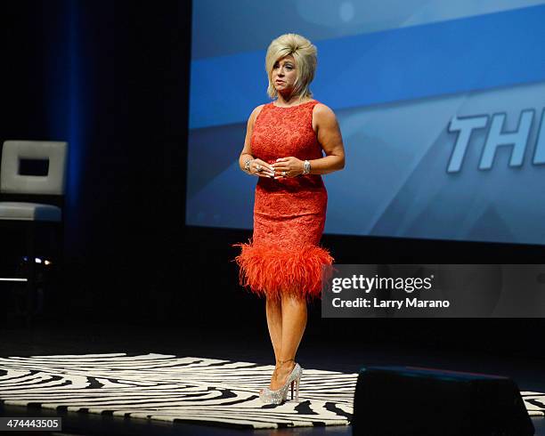 Theresa Caputo performs portraying herself as Long Island Medium at Fillmore Miami Beach on February 22, 2014 in Miami Beach, Florida.