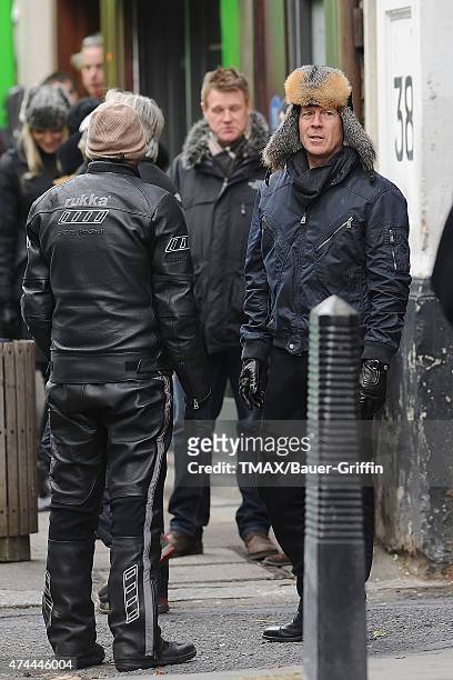Bruce Willis is seen on the movie set of "Red 2" on October 28, 2012 in London, United Kingdom.