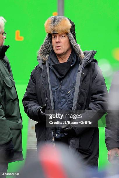 Bruce Willis is seen filming scenes for his movie 'RED 2' on October 28, 2012 in London, United Kingdom.