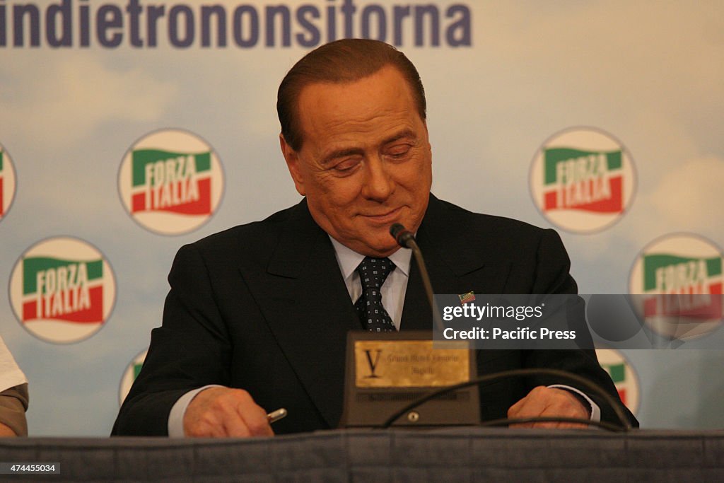 The President of Forza Italia, Silvio Berlusconi, in Naples...