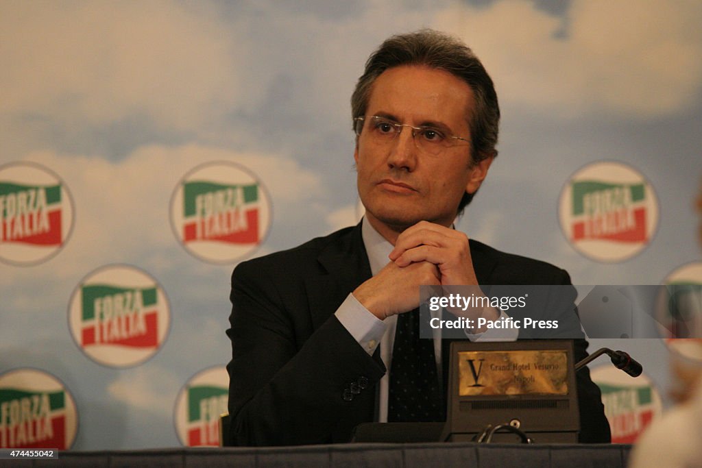 The President of Forza Italia, Silvio Berlusconi, in Naples...