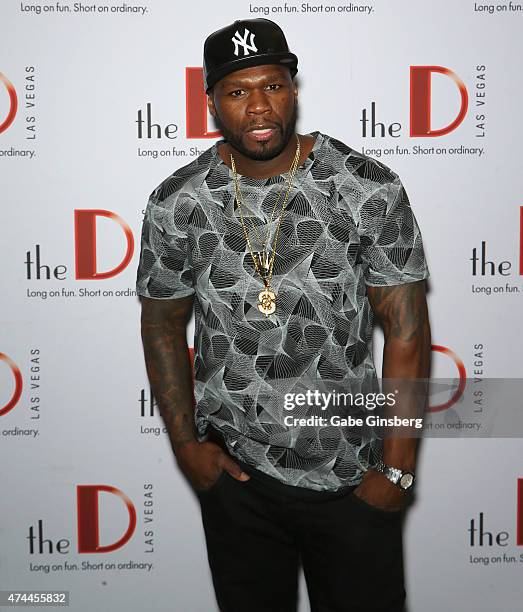 Rapper Curtis "50 Cent" Jackson attends the "Knockout Night at the D" boxing event at the Downtown Las Vegas Events Center on May 22, 2015 in Las...