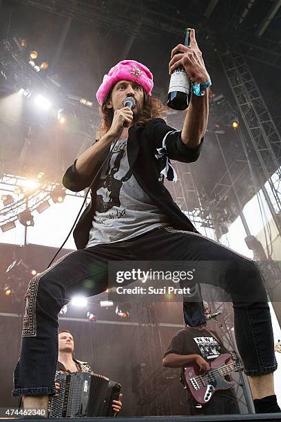Eugene Hutz of Gogol Bordello performs at the Sasquatch Music Festival at The Gorge on May 22, 2015 in George, Washington.