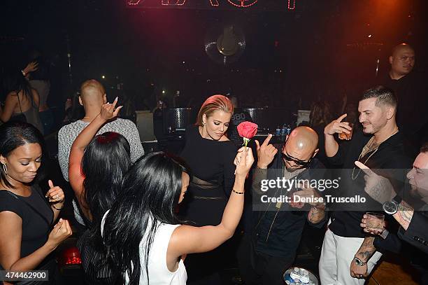 Dorion Renaud, Hadisha Haqq, Khloe Kardashian and Malika Haqq attend 1 OAK Nightclub Las Vegas at the Mirage Hotel & Casino on May 22, 2015 in Las...