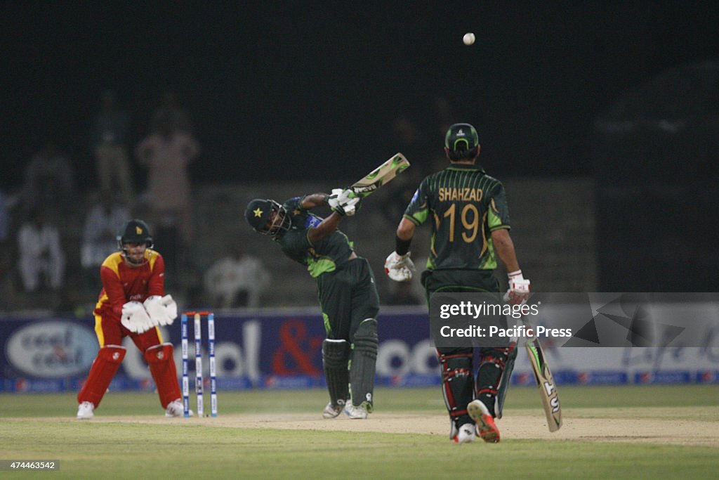 Pakistani and Zimbabwe cricket players take a part of the...