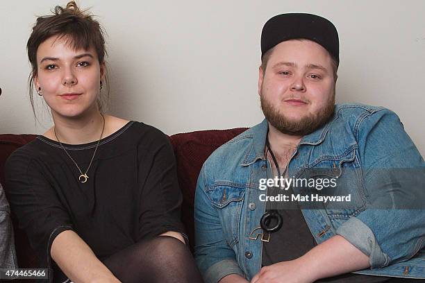 Nanna Bryndis and Ragnar Porhallsson of the band Of Monsters and Men pose for a photo during the Sasquatch! Music Festival at The Gorge on May 22,...