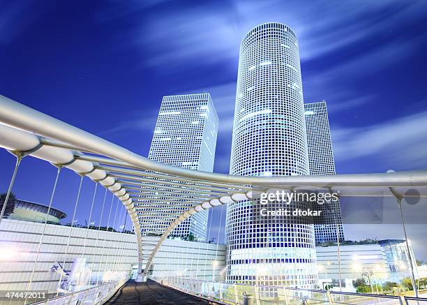 azrieli centre in tel aviv - convention center outside stock pictures, royalty-free photos & images