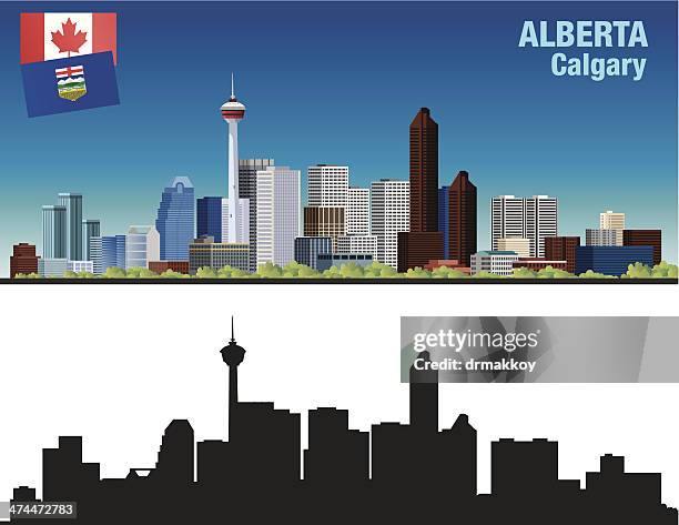 alberta-calgary - alberta city stock illustrations