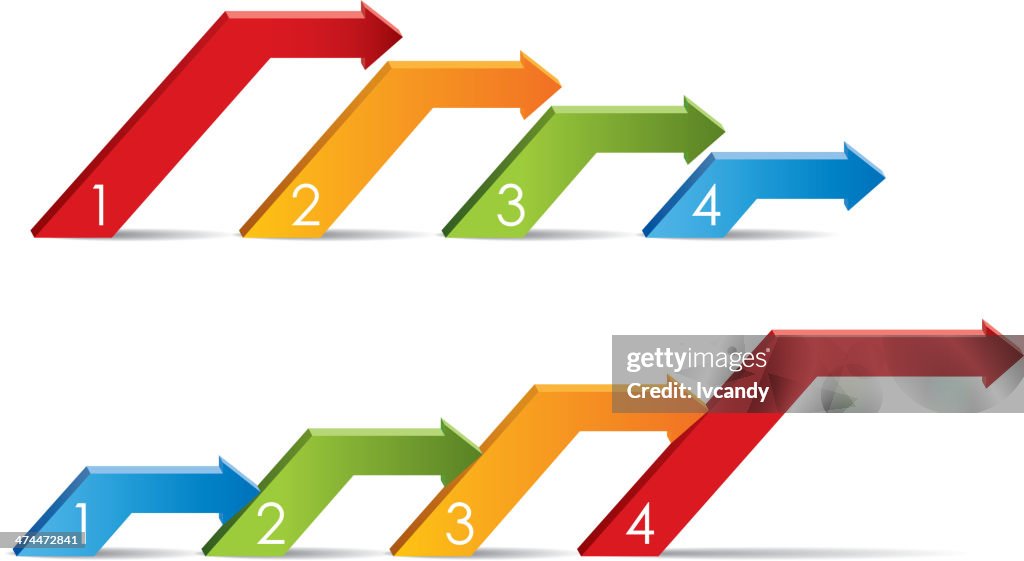Arrow Step Image Four Steps Arrows High-Res Vector Graphic - Getty Images