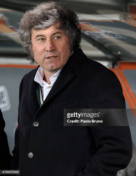 Sassuolo Calcio head coach Alberto Malesani looks on during the Serie A match between SS Lazio and US Sassuolo Calcio at Stadio Olimpico on February...