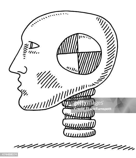 crash test dummy head side view drawing - crash test stock illustrations
