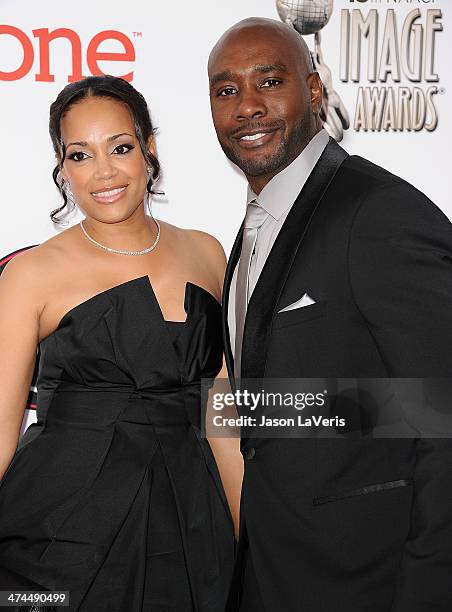 Actor Morris Chestnut and wife Pam Byse attend the 45th NAACP Image Awards at Pasadena Civic Auditorium on February 22, 2014 in Pasadena, California.