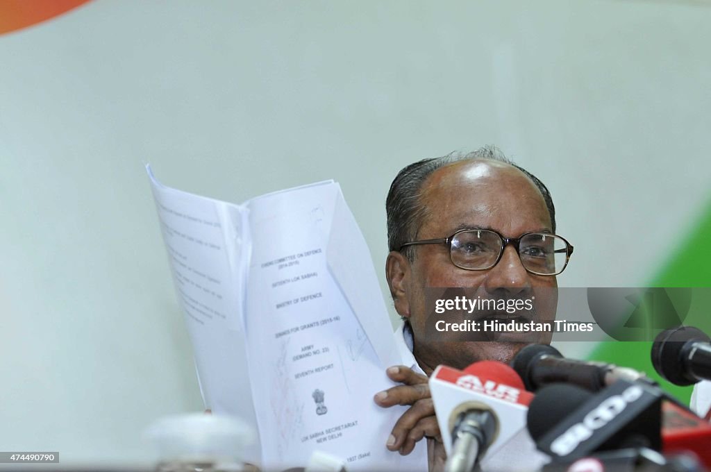 Former Defence Minister AK Antony Addresses A Press Conference On National Security