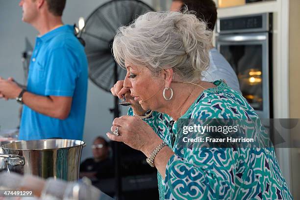 Paula Deen attends KitchenAid® Culinary Demonstrations during the Food Network South Beach Wine & Food Festival at Grand Tasting Village on February...