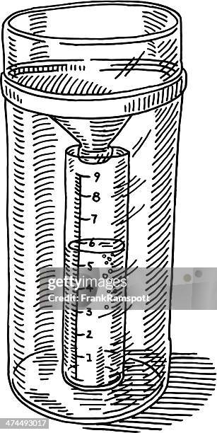 illustrazioni stock, clip art, cartoni animati e icone di tendenza di pluviometro misura disegno - volume unit meter