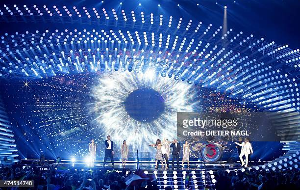 Artists perform ahead of the Eurovision Song Contest final on May 23, 2015 in Vienna. The final of the 60th Eurovision Song Contest with 27 nations...