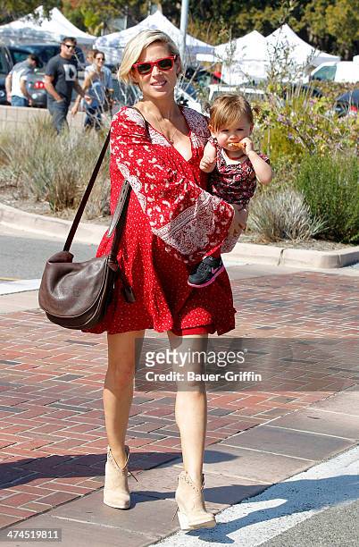 Elsa Pataky and her daughter India Rose Hemsworth are seen on February 23, 2014 in Los Angeles, California.