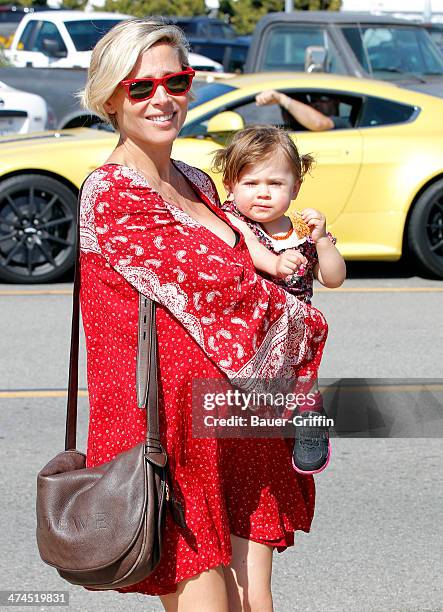 Elsa Pataky and her daughter India Rose Hemsworth are seen on February 23, 2014 in Los Angeles, California.