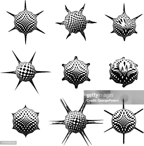 ilustrações, clipart, desenhos animados e ícones de futurística em formato de ícones via satélite com os padrões de meio-tom - unidade de manobra móvel