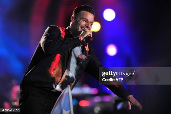 Puerto Rican Singer Ricky Puerto Rican singer Ricky Martin performs during the Viña del Mar ...