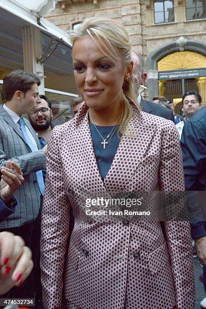 Francesca Pascale, girlfriend of Forza Italia president Silvio Berlusconi, visits Salerno with Berlusconi in support of the reelection campaign of...