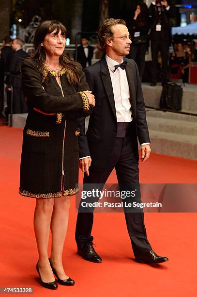 Producers Sylvie Pialat and Jean-Baptiste Dupont attend the Premiere of "Valley Of Love" during the 68th annual Cannes Film Festival on May 23, 2015...