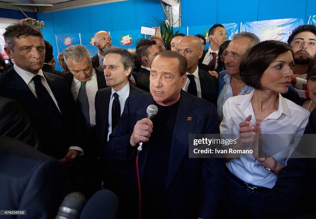 Silvio Berlusconi Visits Salerno