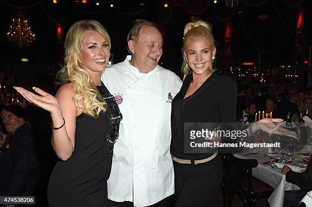 L-R9 Denise Cotte, Alfons Schuhbeck and Sarah Nowak attend 'Teatro Summer Night's Premiere In Munich' on May 23, 2015 in Munich, Germany.
