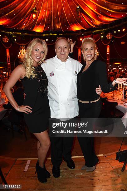 L-R9 Denise Cotte, Alfons Schuhbeck and Sarah Nowak attend 'Teatro Summer Night's Premiere In Munich' on May 23, 2015 in Munich, Germany.