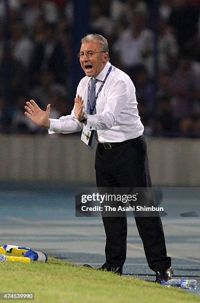 Japan head coach Alberto Zaccheroni gestures during the 2014 FIFA World Cup Asian third round group C qualifying match between Uzbekistan and Japan...