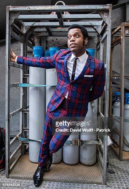 Ty Taylor from Vintage Trouble poses at Stade de France on May 23, 2015 in Paris, France.