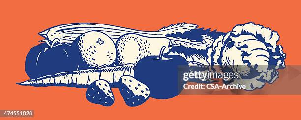 fruits and vegetables - fruit vegetable stock illustrations