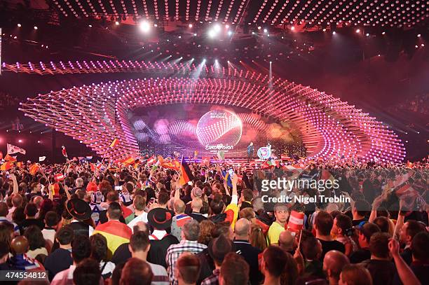 General overview taken during the final of the Eurovision Song Contest 2015 on May 23, 2015 in Vienna, Austria. The final of the Eurovision Song...