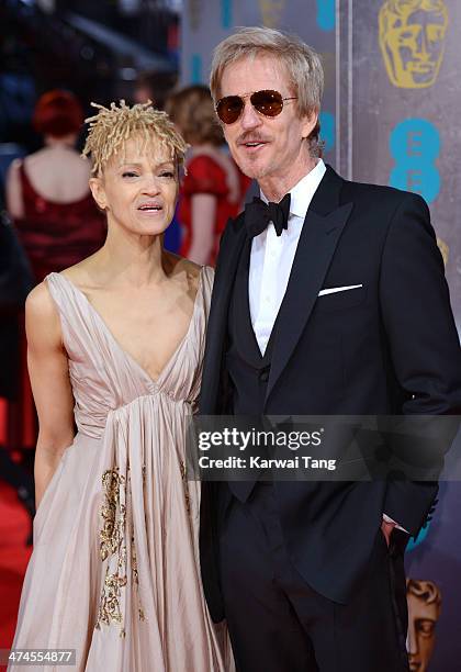 Matthew Modine and Caridad Rivera attend the EE British Academy Film Awards 2014 at The Royal Opera House on February 16, 2014 in London, England.