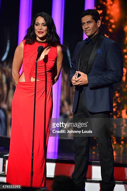 Natalie Martinez and Gabriel Porras onstage during the 2015 Billboard Latin Music Awards presented by State Farm on Telemundo at Bank United Center...