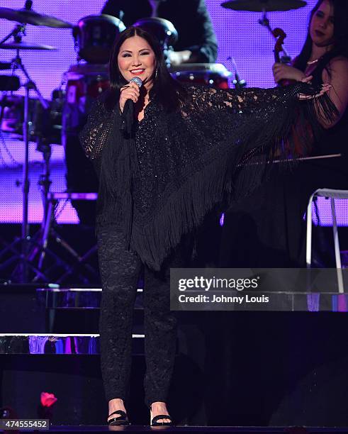 Ana Gabriel performs at the 2015 Billboard Latin Music Awards presented by State Farm on Telemundo at Bank United Center on April 30, 2015 in Miami,...