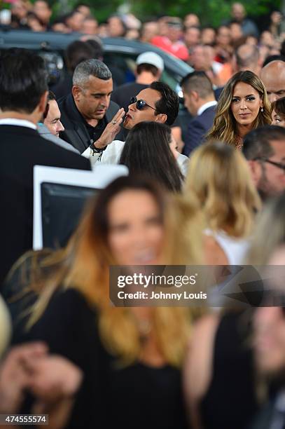 Randy Malcom Martinez of Gente de Zona backstage at 2015 Billboard Latin Music Awards presented by State Farm on Telemundo at Bank United Center on...