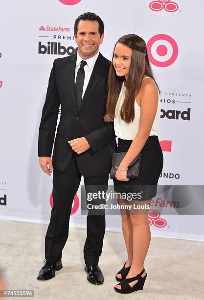 Randy Malcom Martinez of Gente de Zona backstage at 2015 Billboard Latin Music Awards presented by State Farm on Telemundo at Bank United Center on...