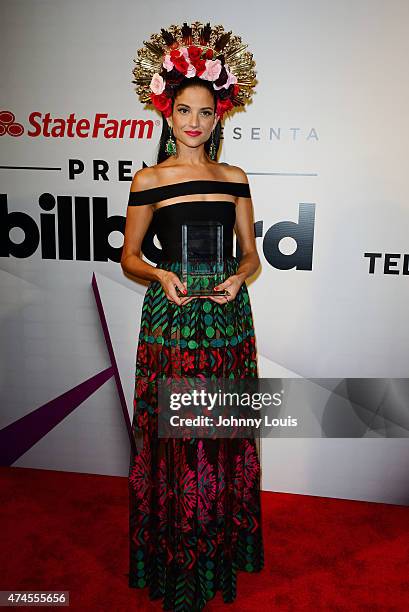 Natalia Jimenez backstage at 2015 Billboard Latin Music Awards presented by State Farm on Telemundo at Bank United Center on April 30, 2015 in Miami,...