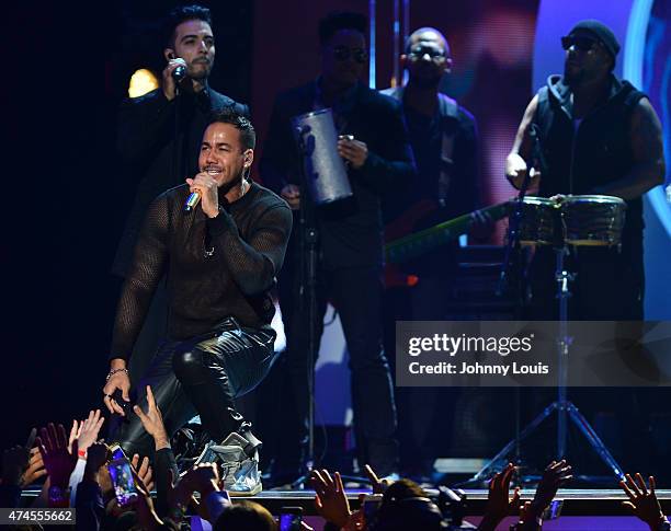 Romeo Santos performs at the 2015 Billboard Latin Music Awards presented by State Farm on Telemundo at Bank United Center on April 30, 2015 in Miami,...