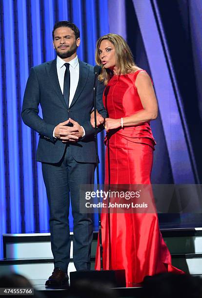 Pedro Capó and Ana Maria Polo onstage at the 2015 Billboard Latin Music Awards presented by State Farm on Telemundo at Bank United Center on April...
