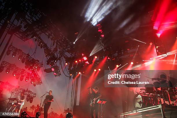 Musicians Gus Unger-Hamilton, Joe Newman, Gwil Sainsbury and Thom Green of alt-J perform at the Coachella Valley Music and Arts Festival at The...