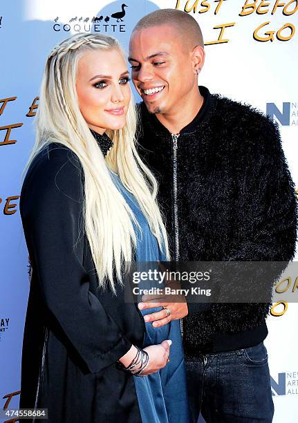 Singer Ashlee Simpson and husband actor Evan Ross arrive at the Los Angeles Special Screening of 'Just Before I Go' at ArcLight Hollywood on April...