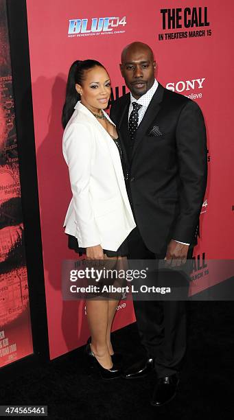 Actor Morris Chestnut and Pam Byse arrive for Tri Star Pictures' "The Call" held at ArcLight Cinemasl on March 5, 2013 in Hollywood, California.